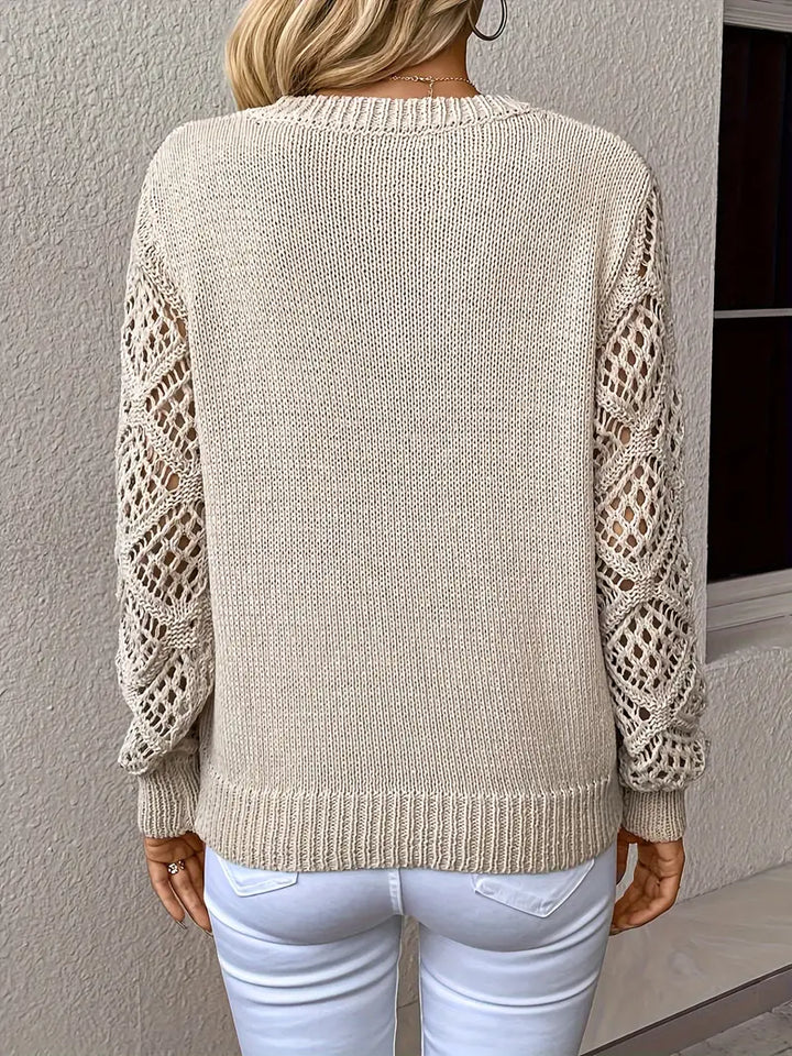 Luxurious Ribbed Knit Sweater with Elegant Texture for Women