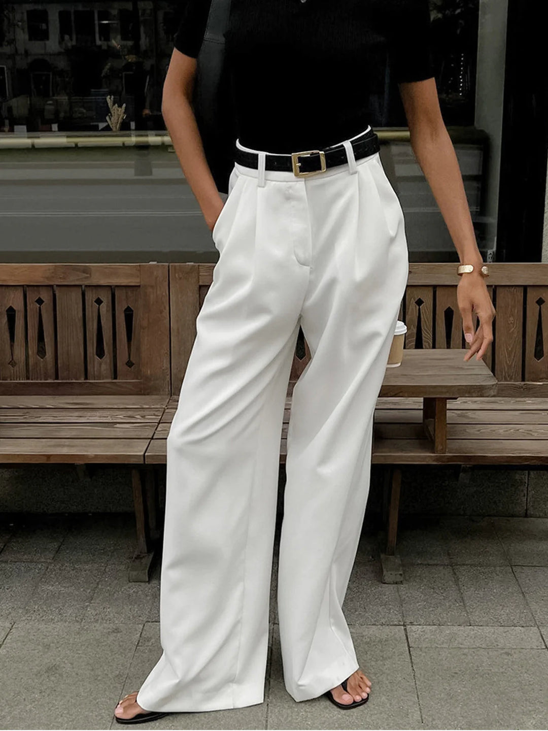 Wide Leg Pants with Flowing Silhouette for Women