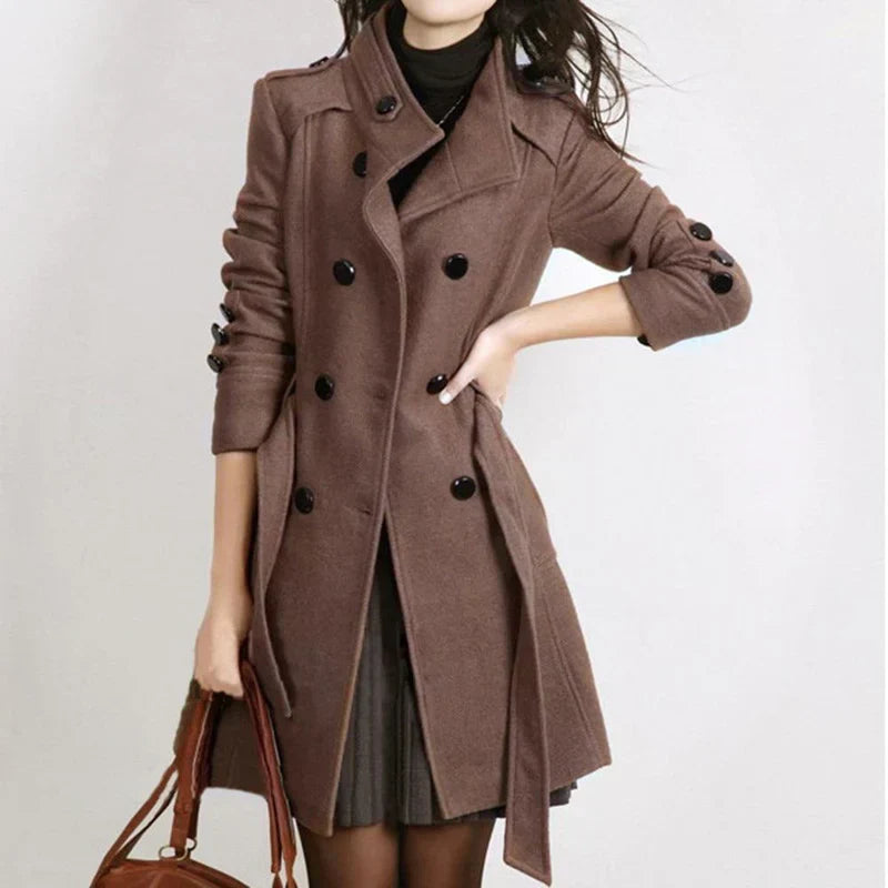 Chic Belted Coat for Cozy Warmth For Women