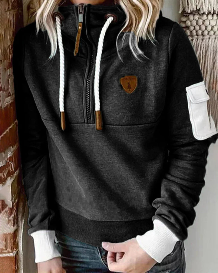 Casual Half Zip Hoodie For Women