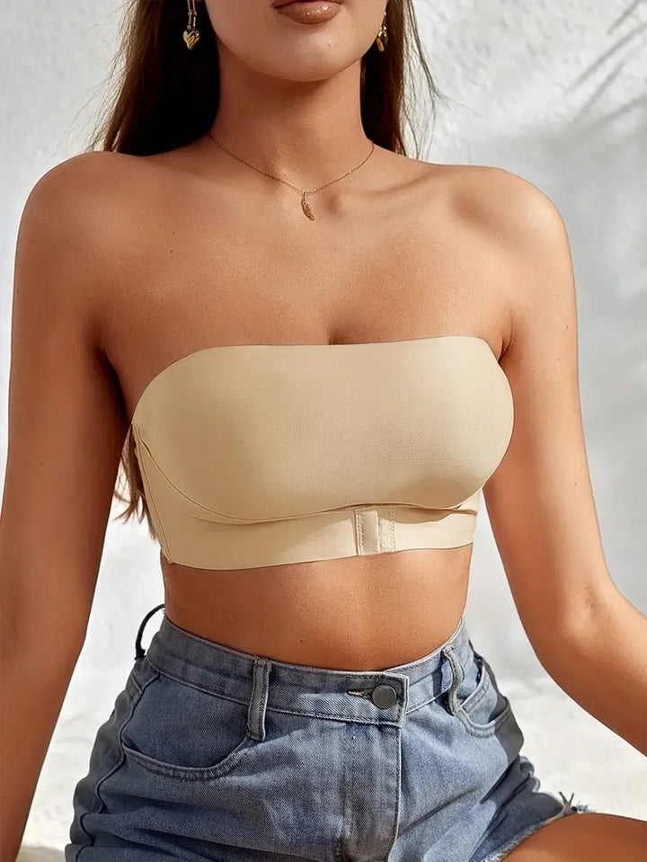 Sleek Strapless Bra with Front Knot for Women