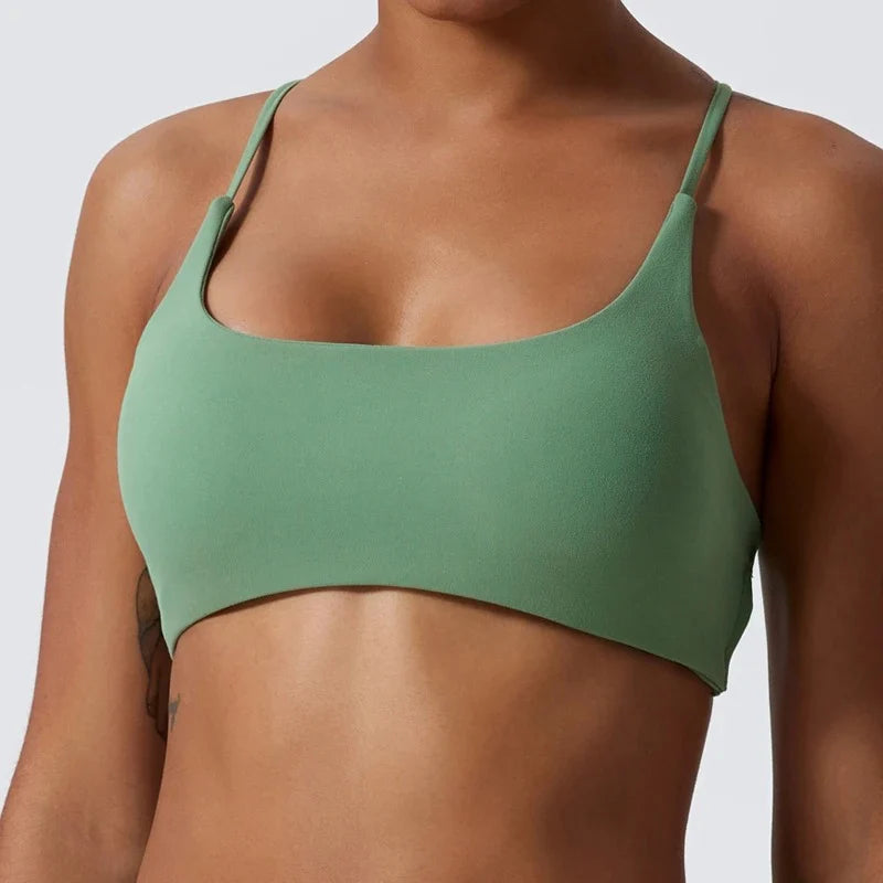 Ultra Soft Cross Back Sports Bra with Front Closure for Women