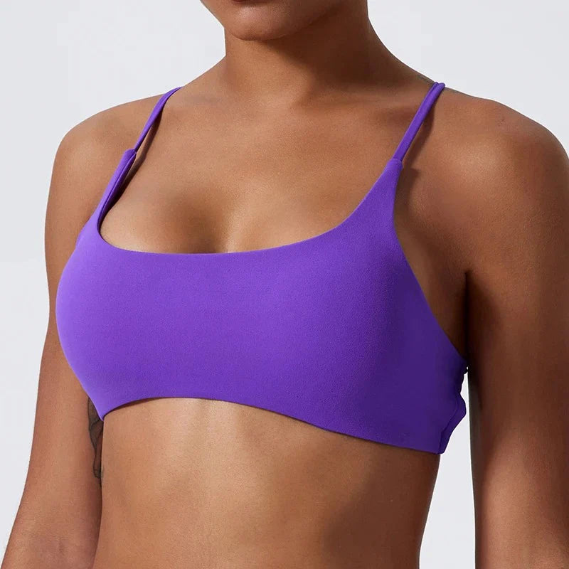 Ultra Soft Cross Back Sports Bra with Front Closure for Women