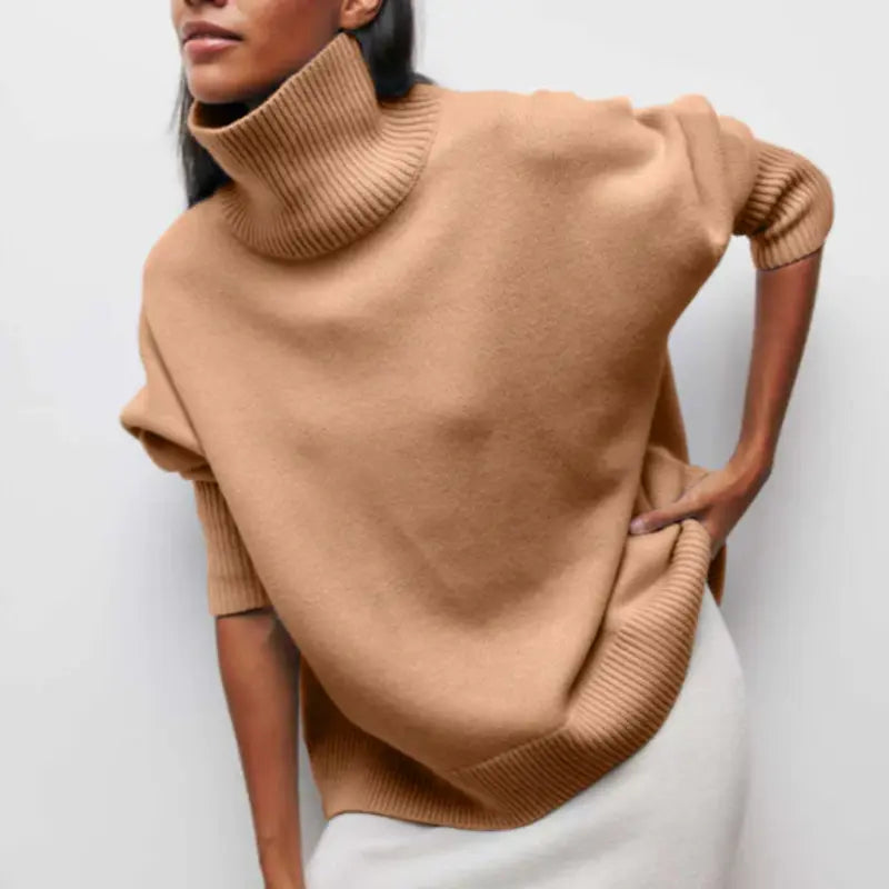 Oversized Warm Turtleneck Sweater For Women