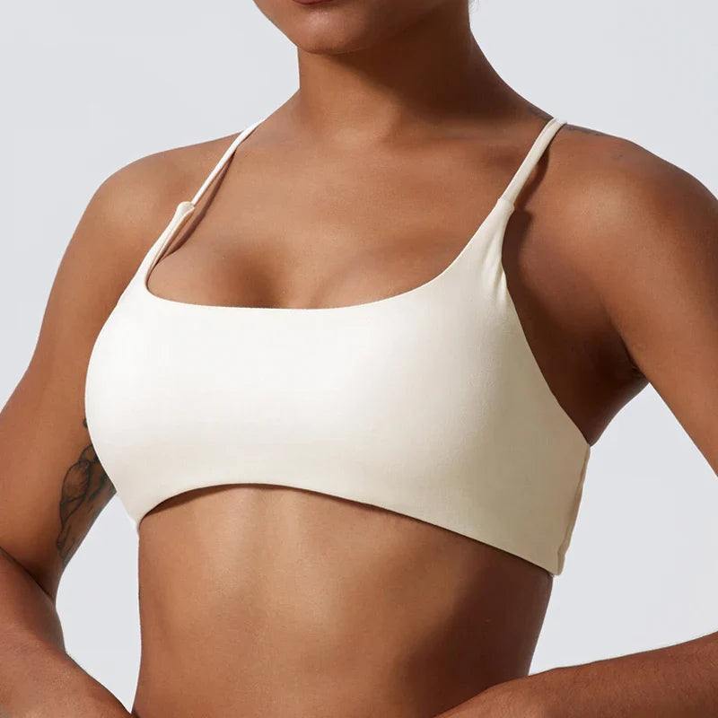 Ultra Soft Cross Back Sports Bra with Front Closure for Women