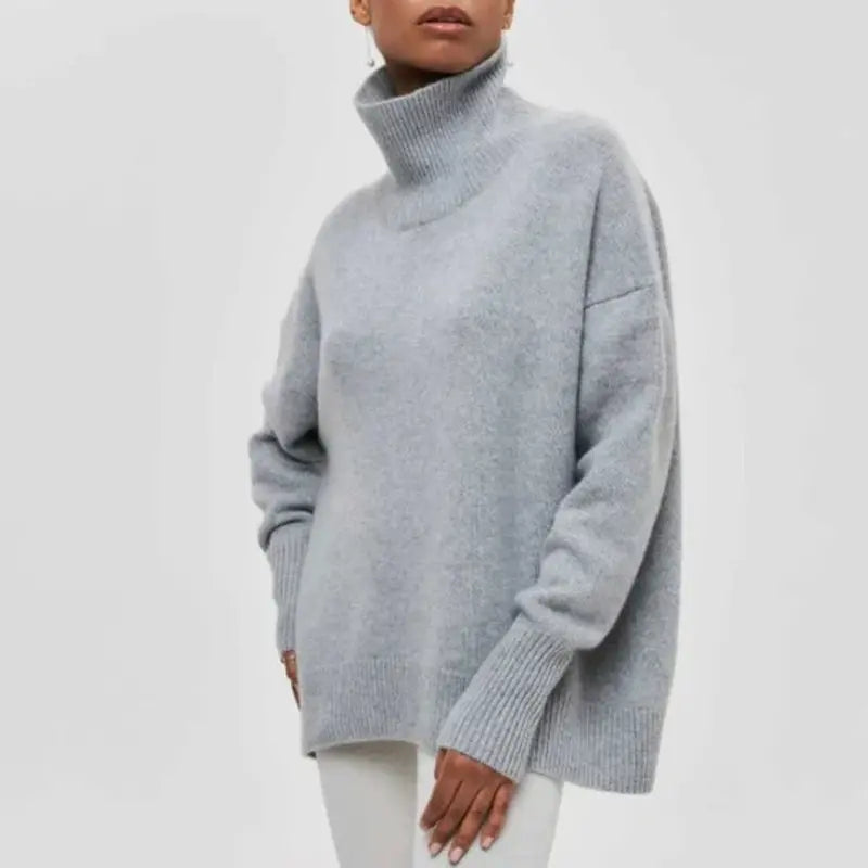 Oversized Warm Turtleneck Sweater For Women