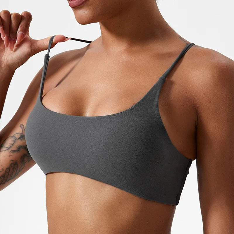 Ultra Soft Cross Back Sports Bra with Front Closure for Women