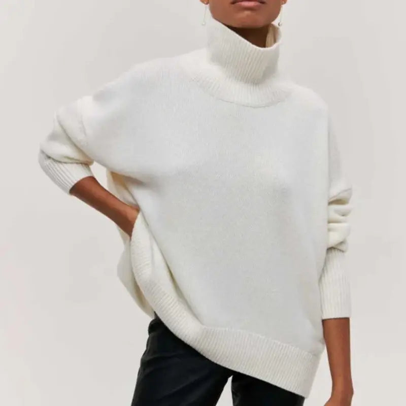 Oversized Warm Turtleneck Sweater For Women