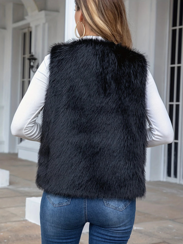 Sleeveless Fur Vest with Elegant Cozy Design for Women