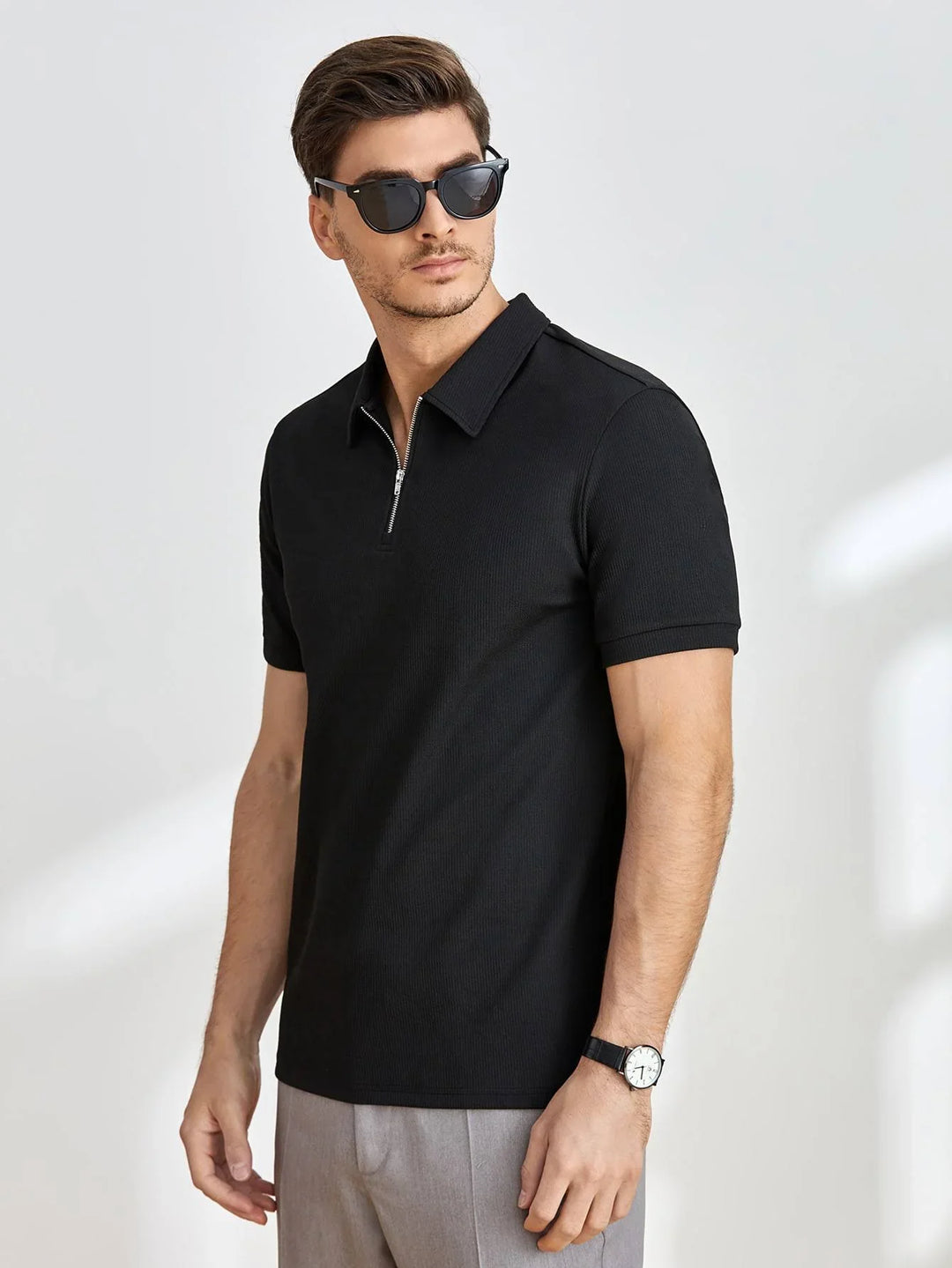 Stylish Short Sleeve Zipper Shirt for Men