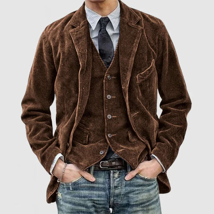 Classic Corduroy Lapel Jacket for Men