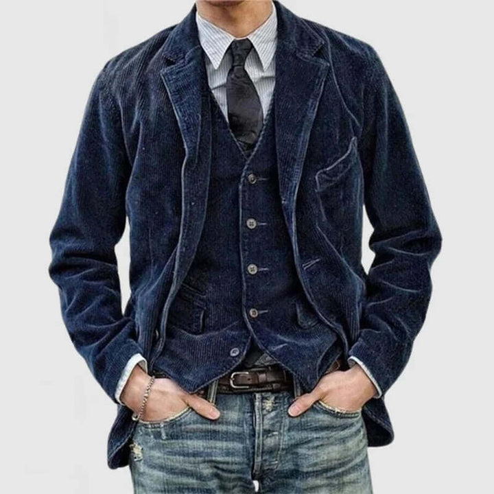 Classic Corduroy Lapel Jacket for Men