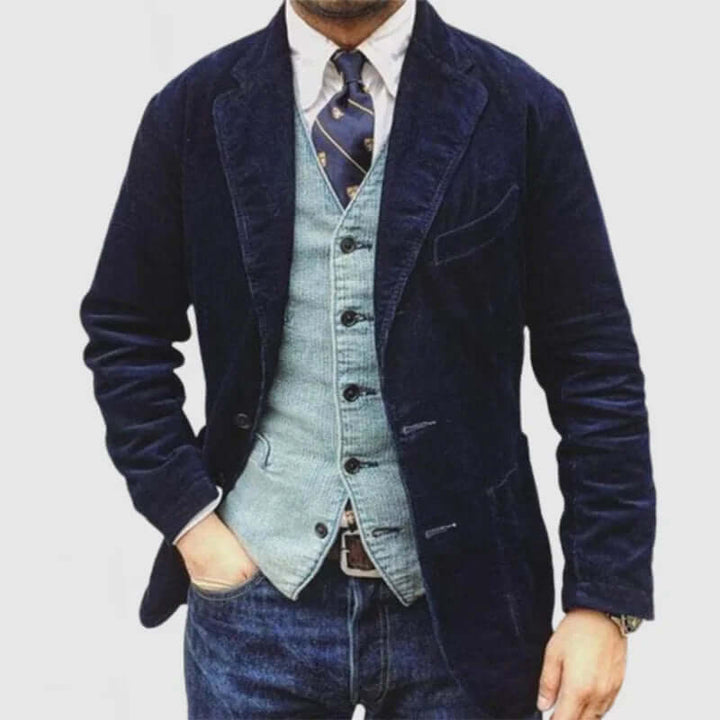 Classic Corduroy Lapel Jacket for Men