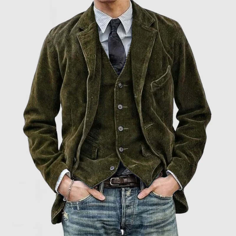 Classic Corduroy Lapel Jacket for Men