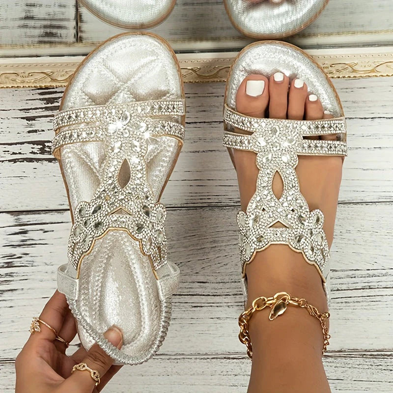 Elegant Crystal Embellished Sandals for Women