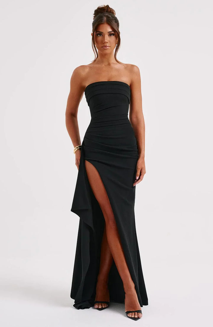 Radiant High Slit Elegant Midi Dress For Women