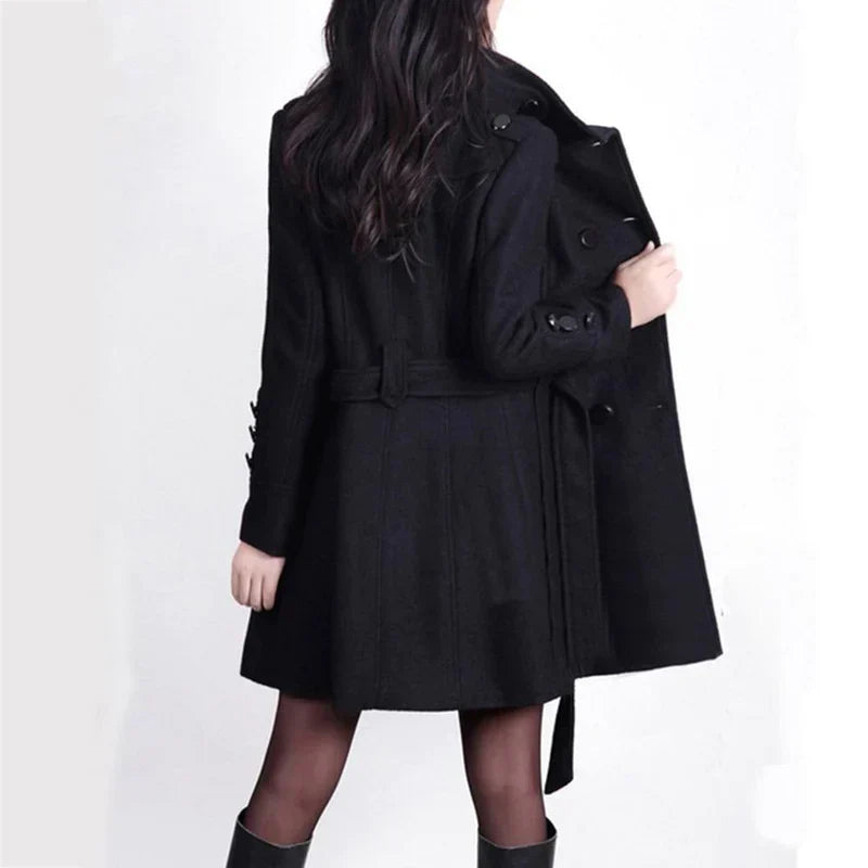 Chic Belted Coat for Cozy Warmth For Women