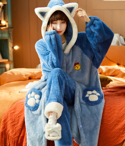 Comfortable Hooded Pajama Set For Women