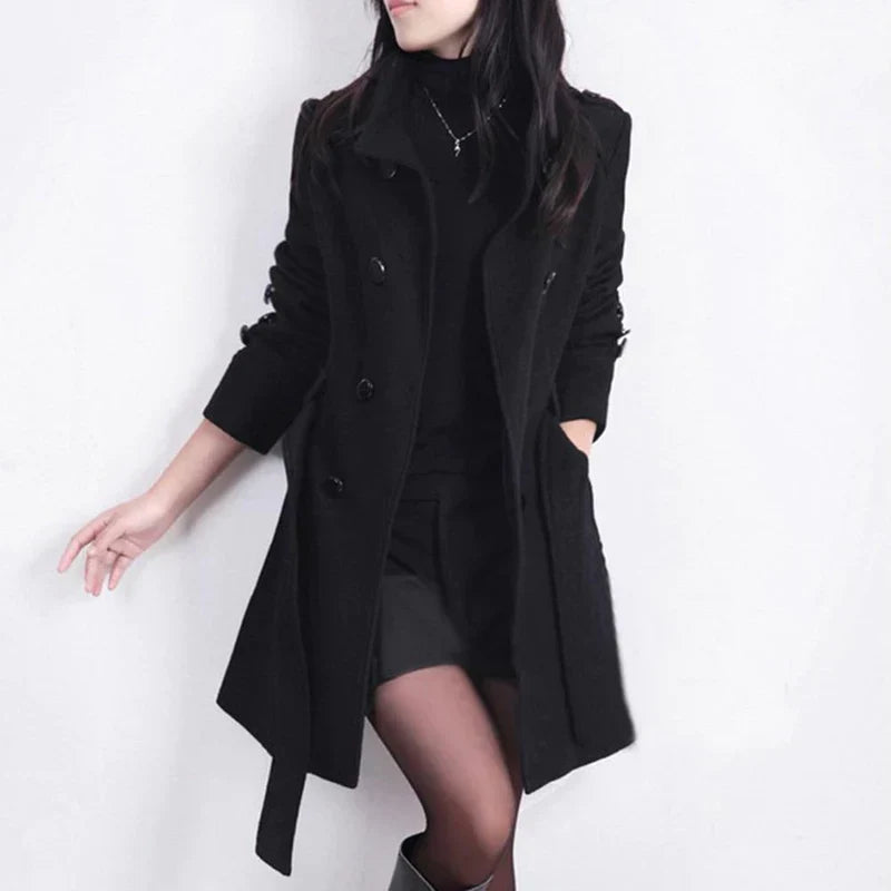 Chic Belted Coat for Cozy Warmth For Women