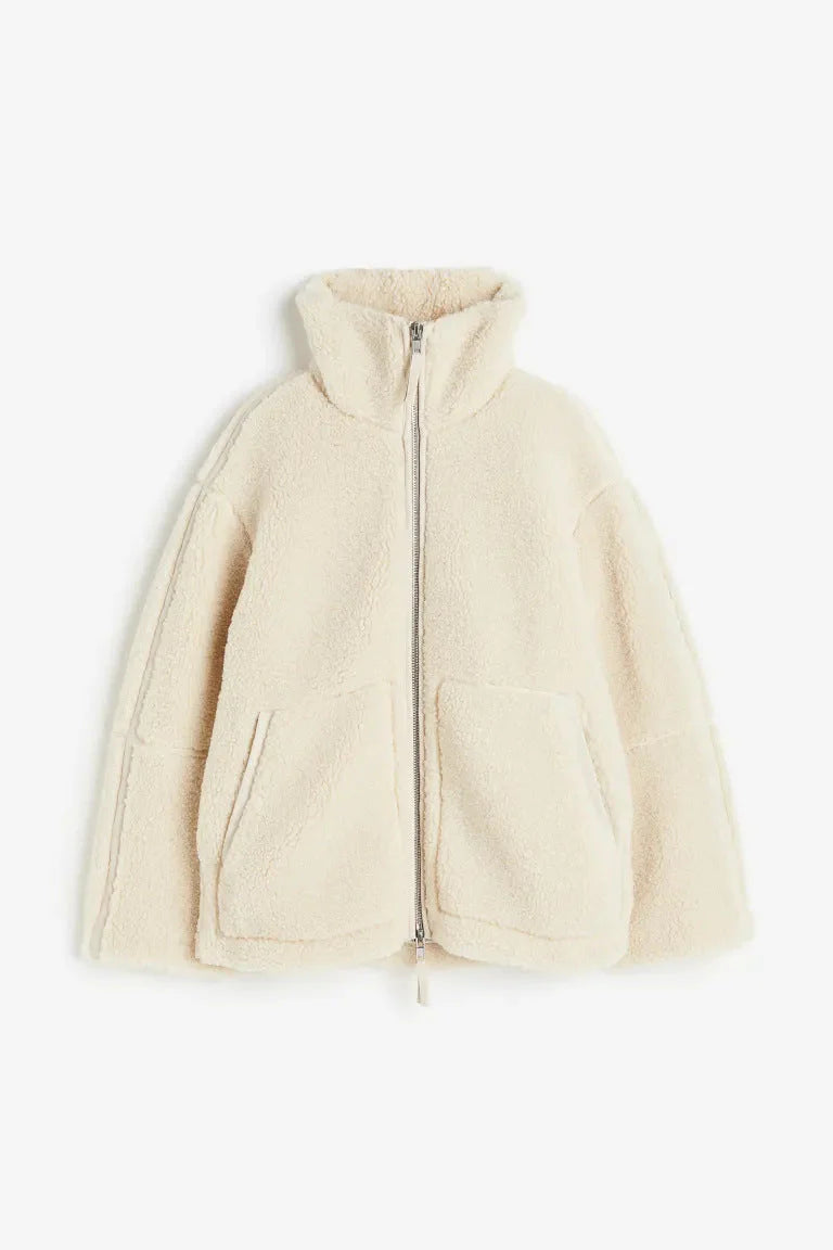 Oversized Fleece Jacket with Soft Warm Fabric for Women