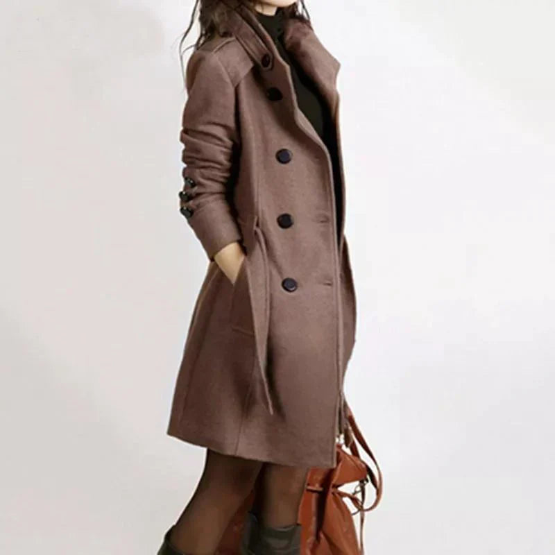 Chic Belted Coat for Cozy Warmth For Women