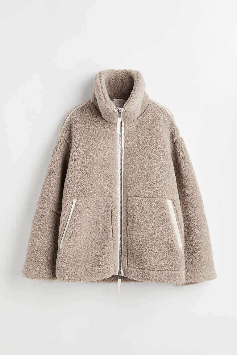 Oversized Fleece Jacket with Soft Warm Fabric for Women