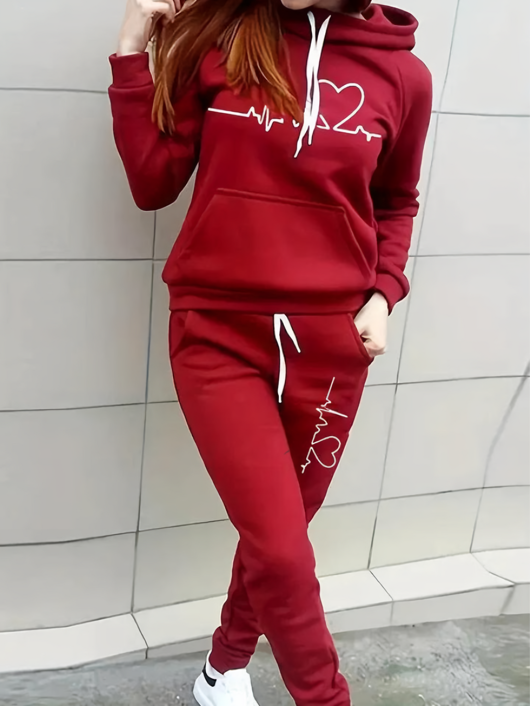 Heartbeat Pattern Tracksuit For Women