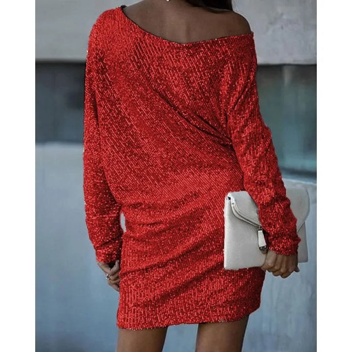 Stunning Contrast Sequin Party Dress For Women