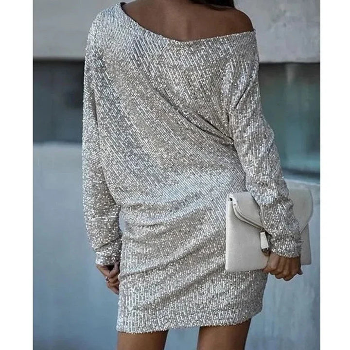 Stunning Contrast Sequin Party Dress For Women