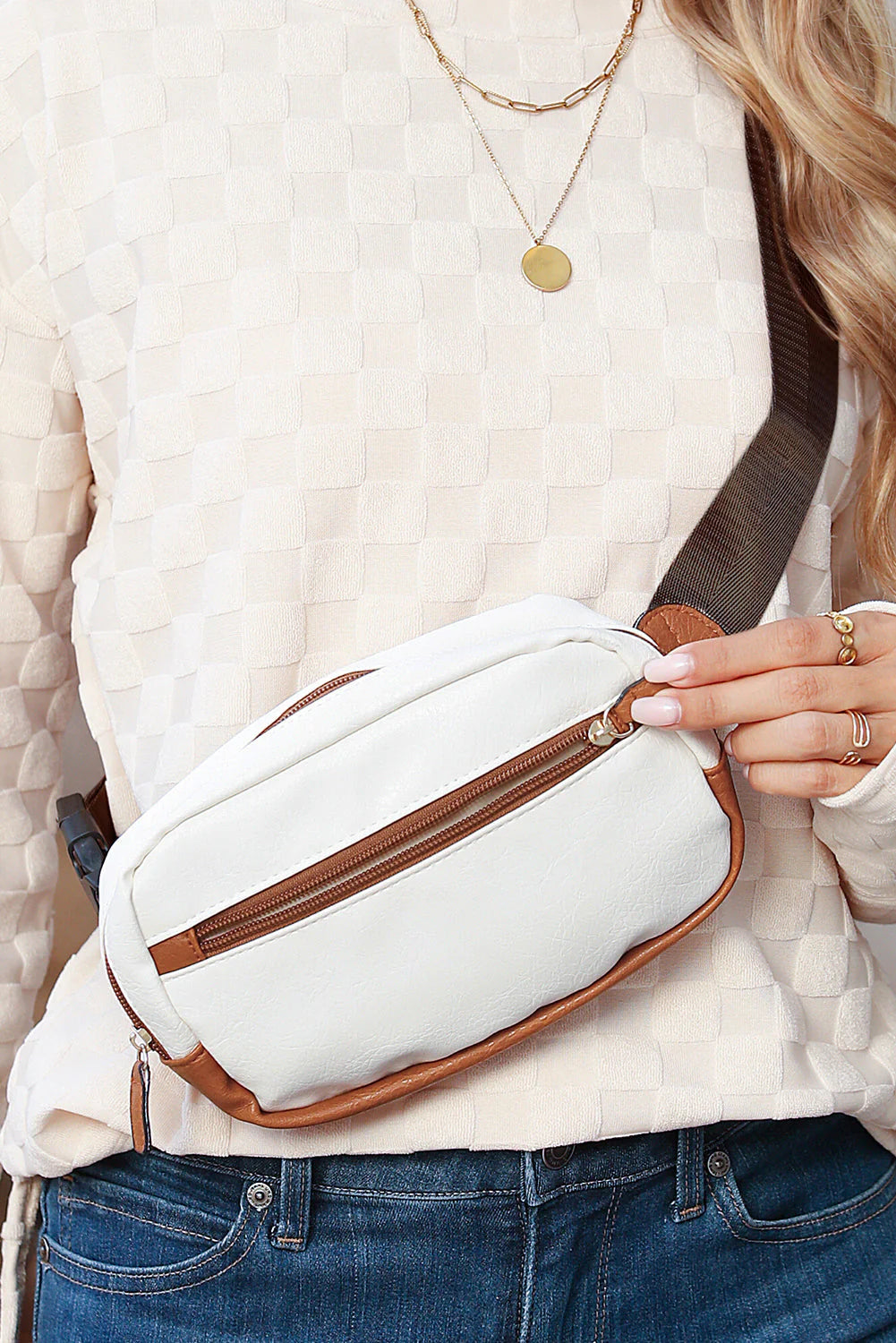 Elegant White Crossbody Bag For Women