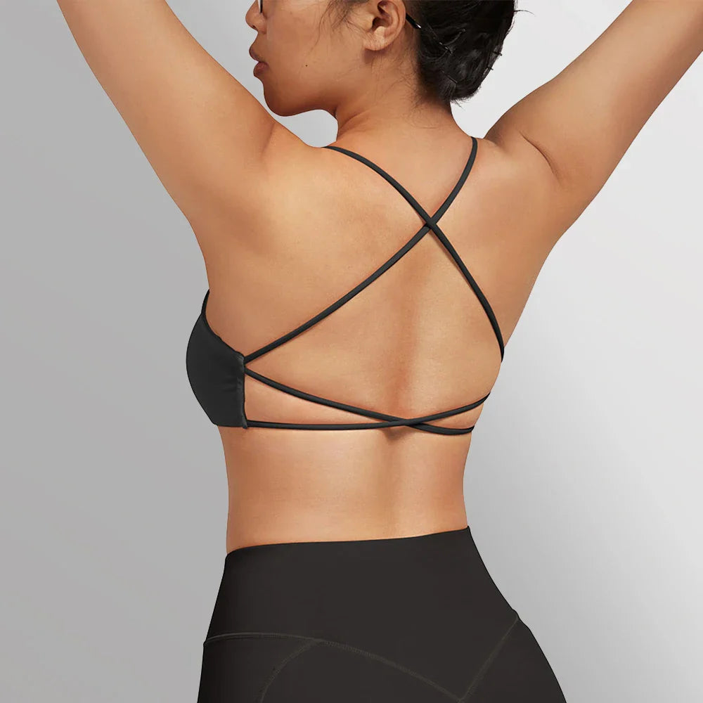 Backless Sports Bra with Padded Support for Women