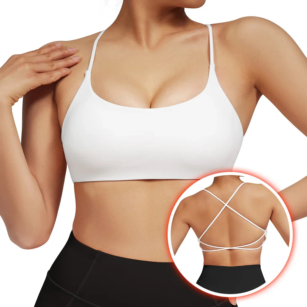 Backless Sports Bra with Padded Support for Women