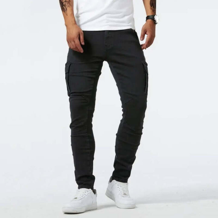 Rugged Cargo Jeans with Functional Style For Men