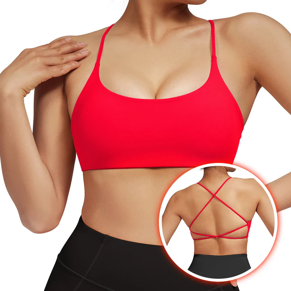 Backless Sports Bra with Padded Support for Women