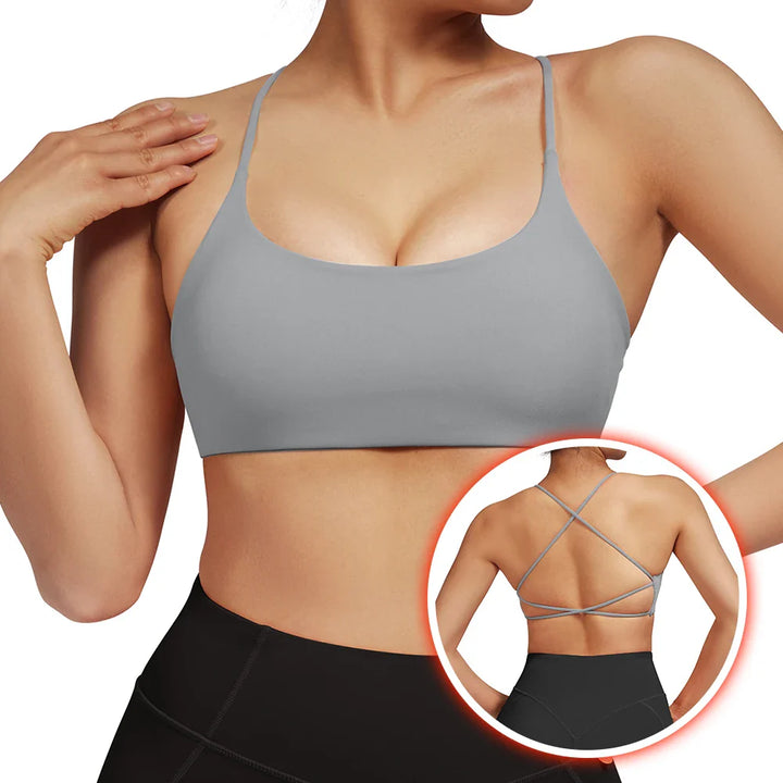 Backless Sports Bra with Padded Support for Women