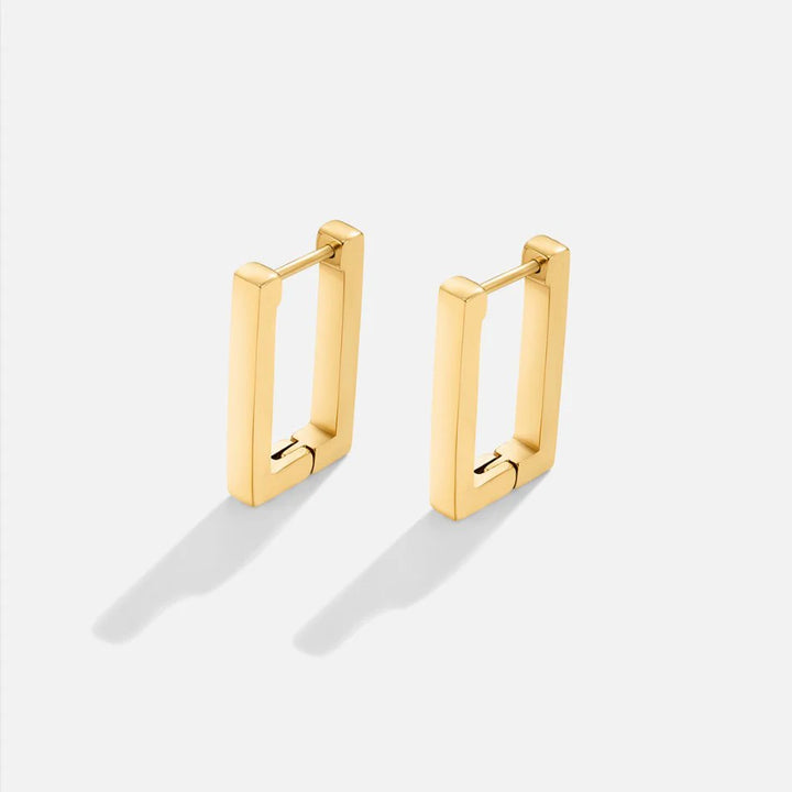 Gold Plated Rectangular Earrings with Elegant Appeal for Women