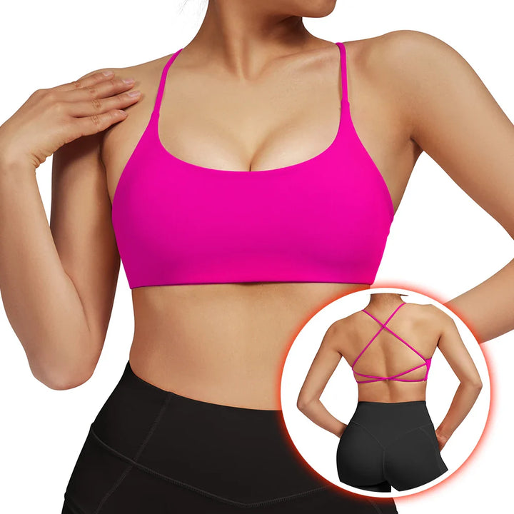 Backless Sports Bra with Padded Support for Women