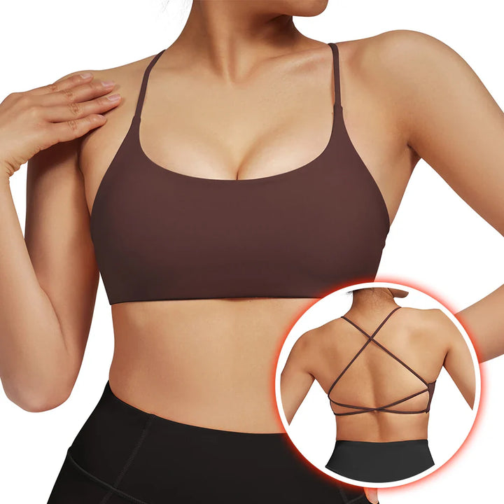 Backless Sports Bra with Padded Support for Women