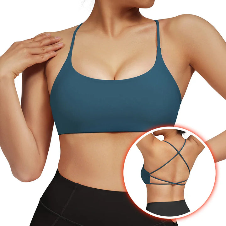 Backless Sports Bra with Padded Support for Women