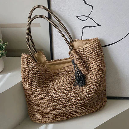 Chic Boho Beach Bag With Spacious Design For Women