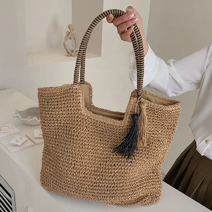 Chic Boho Beach Bag With Spacious Design For Women