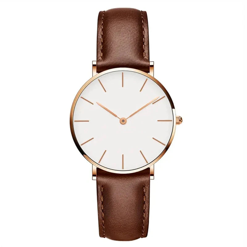 Classic Watch with a Timeless Leather Strap For Women