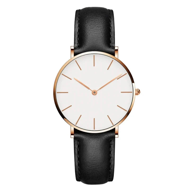 Classic Watch with a Timeless Leather Strap For Women