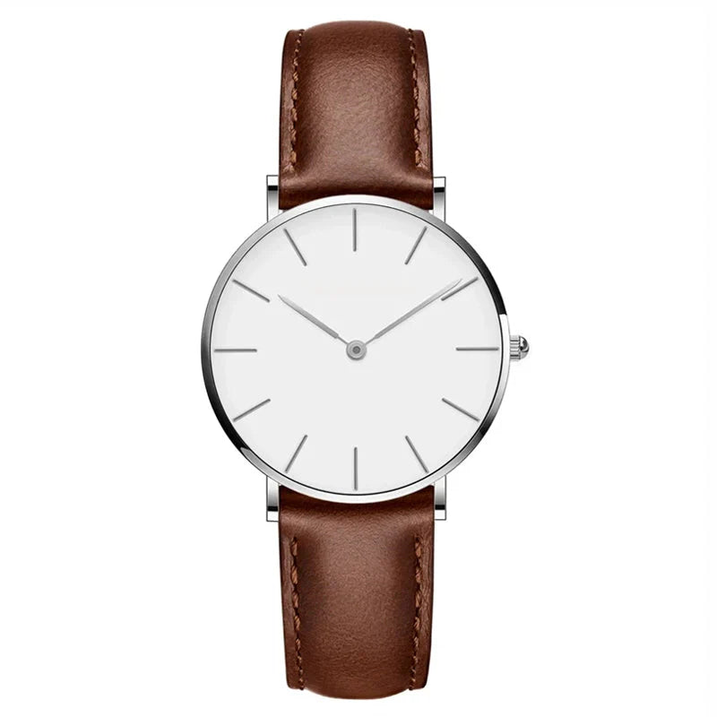 Classic Watch with a Timeless Leather Strap For Women