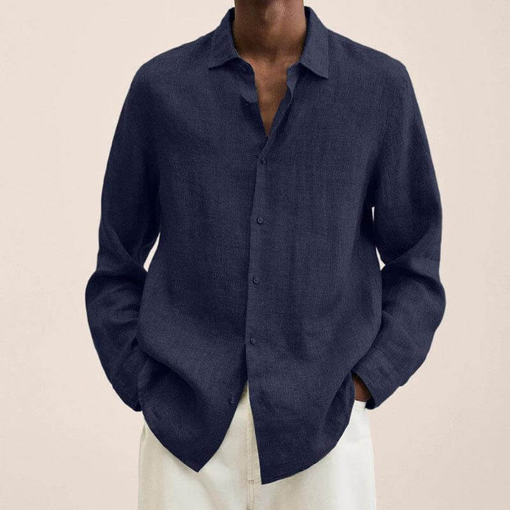 Long Sleeved Linen Like Shirt for Men