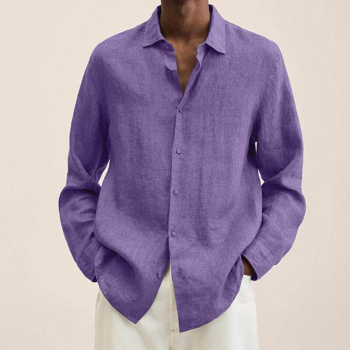 Long Sleeved Linen Like Shirt for Men