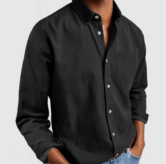 Cotton-Like Long-Sleeved Shirt for Men