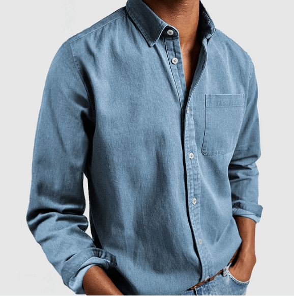 Cotton-Like Long-Sleeved Shirt for Men