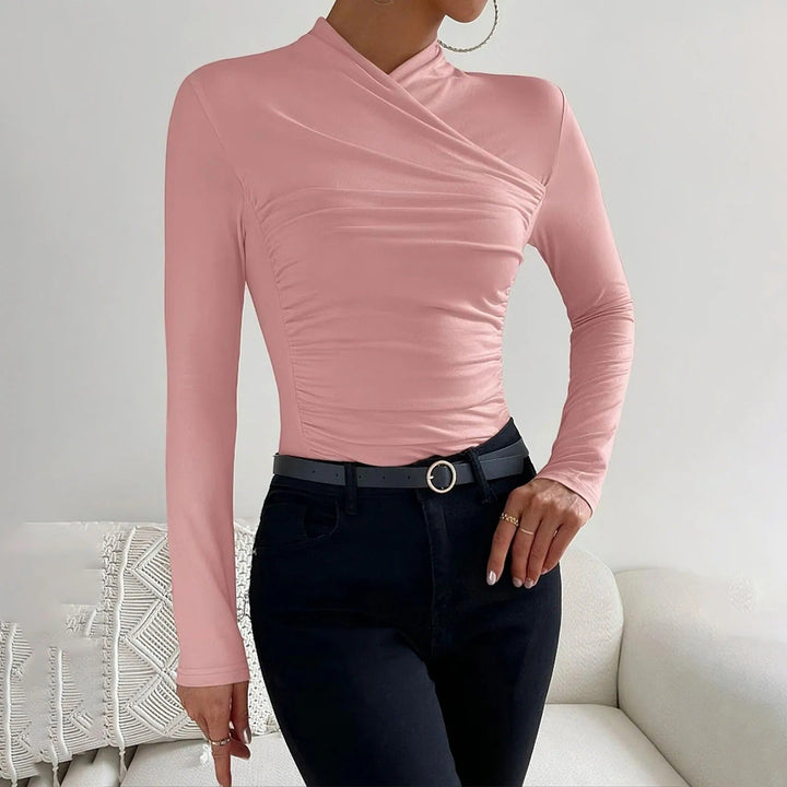 Elegant Wrap Long-Sleeve Blouse for Women