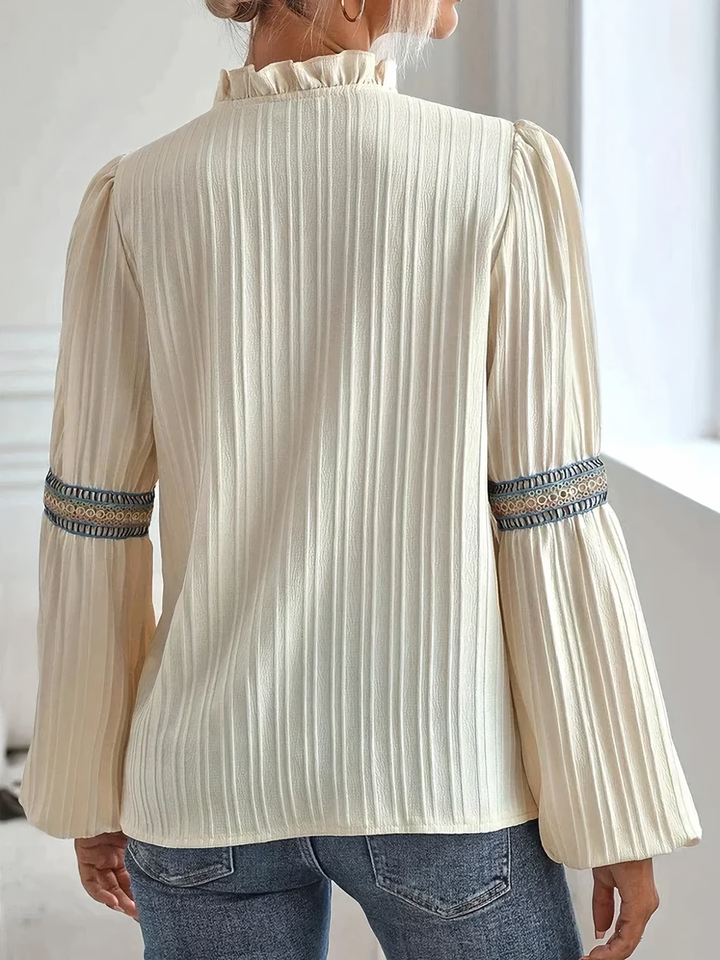 Blouse with Refined Puff Sleeves for Women